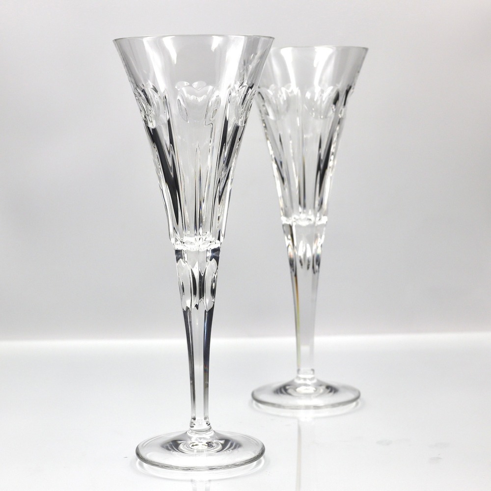 Waterford Crystal Millennium Collection Love Toasting Champagne Flutes 9.25 Pair - Picture 3 of 10